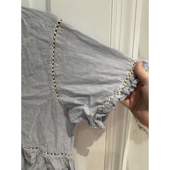 ZARA Women’s Dress Blue Cottagecore Fairy Button Flowy Prarie Size Medium - Picture 5 of 11